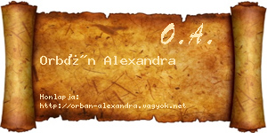 Orbán Alexandra névjegykártya