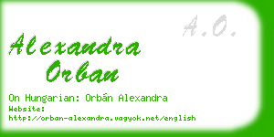 alexandra orban business card