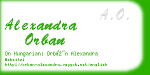 alexandra orban business card